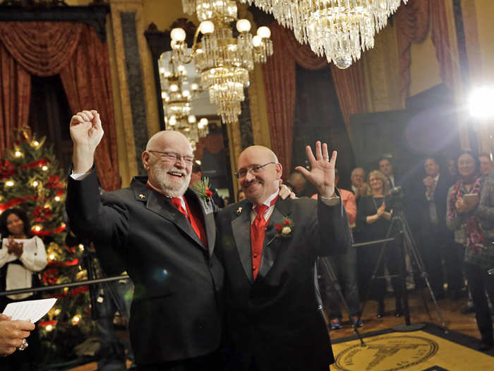 Tasker in particular was pretty excited after he and Scales were wed by Baltimore Mayor Stephanie Rawlings-Blake.