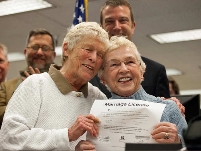 Those 35 years of waiting paid off last month when the two finally received their marriage license.