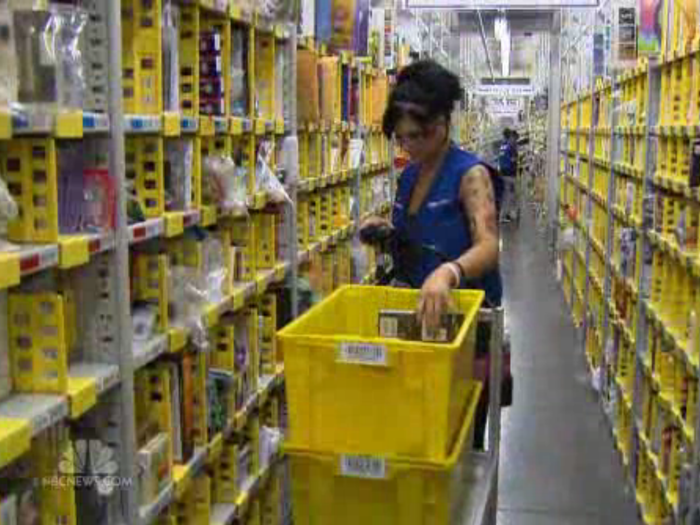 Your average fulfillment center employee gets paid between $11 and $14 per hour.