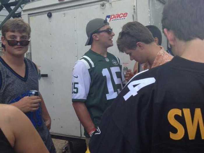 He wore a Tim Tebow jersey to a different Texas frat party