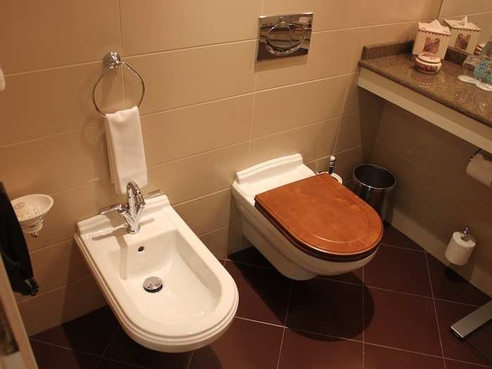 The bathroom includes a bidet for the especially hygiene-conscious.