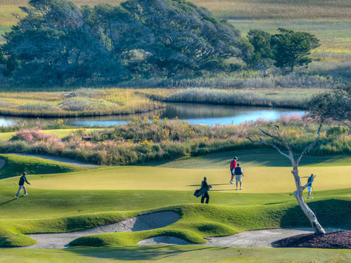 The stunning Ocean course at Kiawah Island, South Carolina, offers incredible views of the Atlantic Ocean at every hole. It has hosted the 1991 Ryder Cup and the 2012 PGA U.S. Championship.