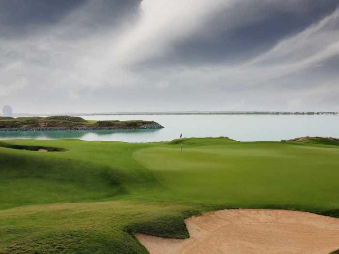 Yas Links in Abu Dhabi, United Arab Emirates, sits on the Arabian Gulf. It opened in 2010 and was the first links course in the Middle East.