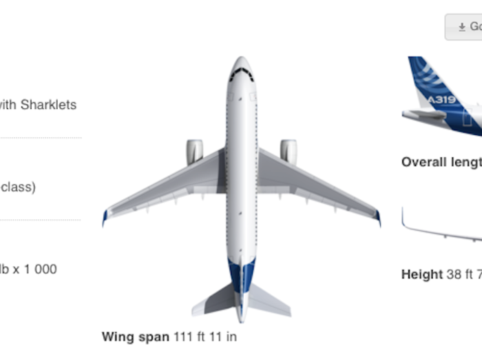 The 111-foot long jetliner typically seats 124 passengers. The world