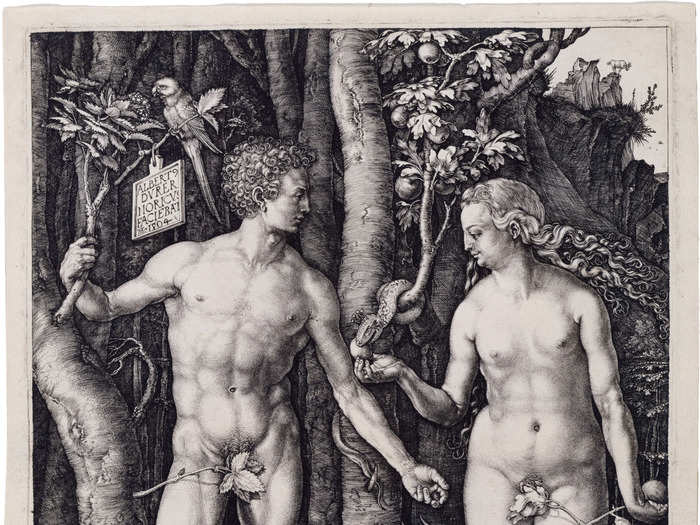 "Adam And Eve" by Albrecht Durer (1504). Durer is the greatest artistic engraver of all time.