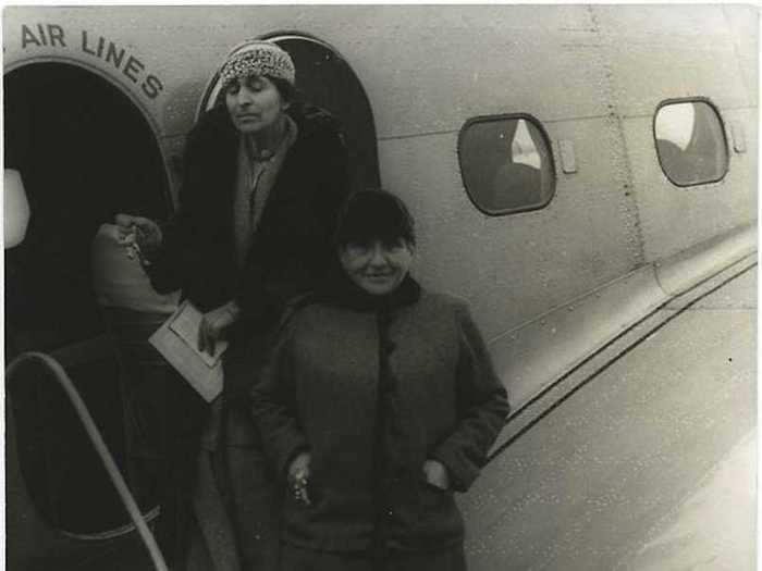 November 1934 - Gertrude Stein and Alice B. Toklas arrive at Newark Airport.