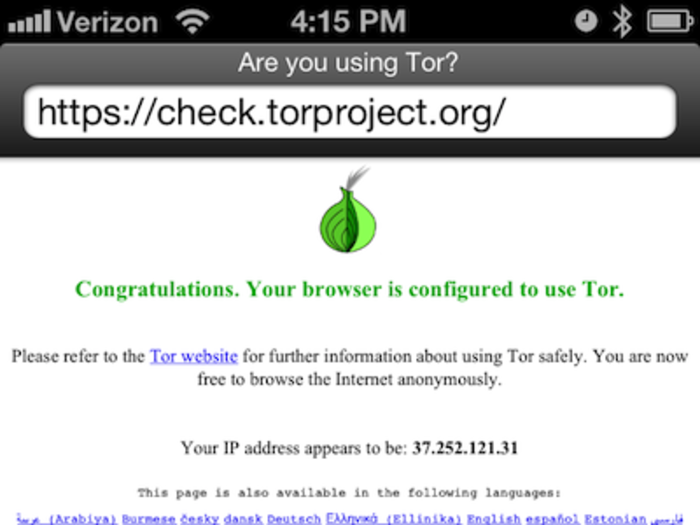 By navigating to check.torproject.com, we can confirm that everything