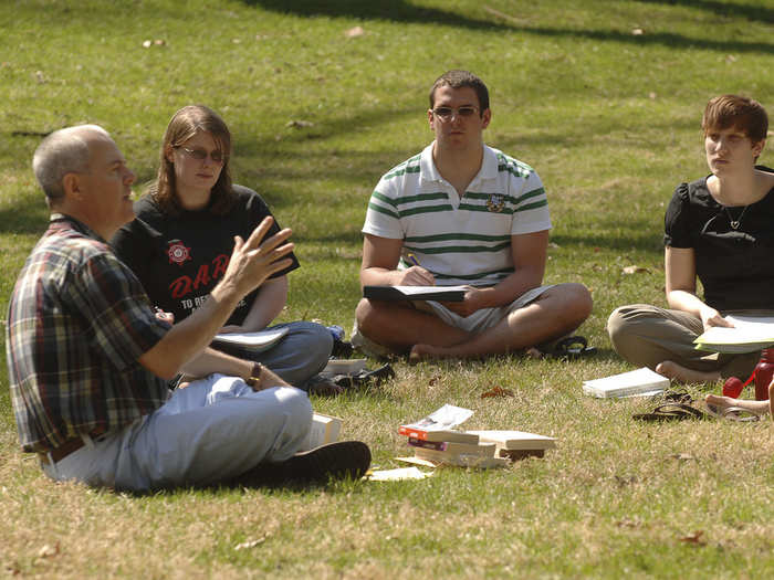 Take a break from the classroom — convince your professor to teach outside on a sunny day.