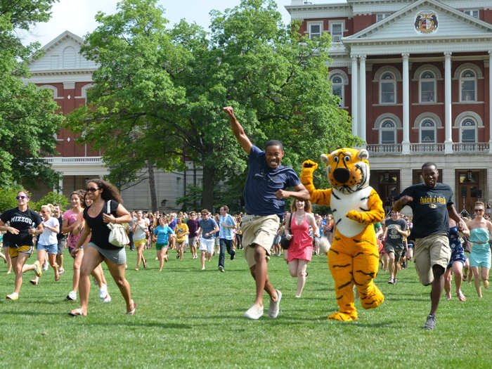 Non-ironically give your school mascot a high-five.