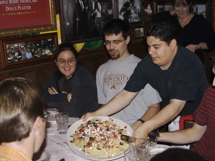 Plan a reunion your senior year and grab dinner with your freshman dorm mates.