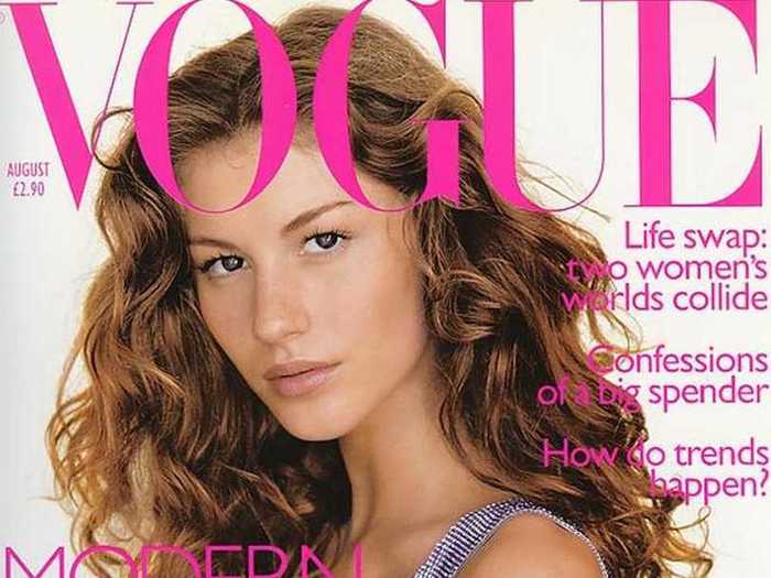 Two years after moving to the U.S., Gisele was on of the most in-demand models. By the end of 1999, she had three Vogue covers under her belt.