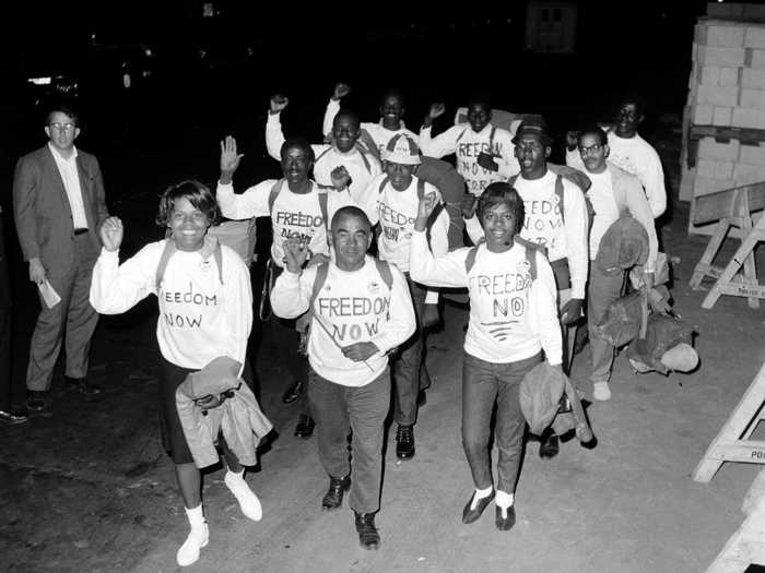 Others simply walked, determined to join the march.