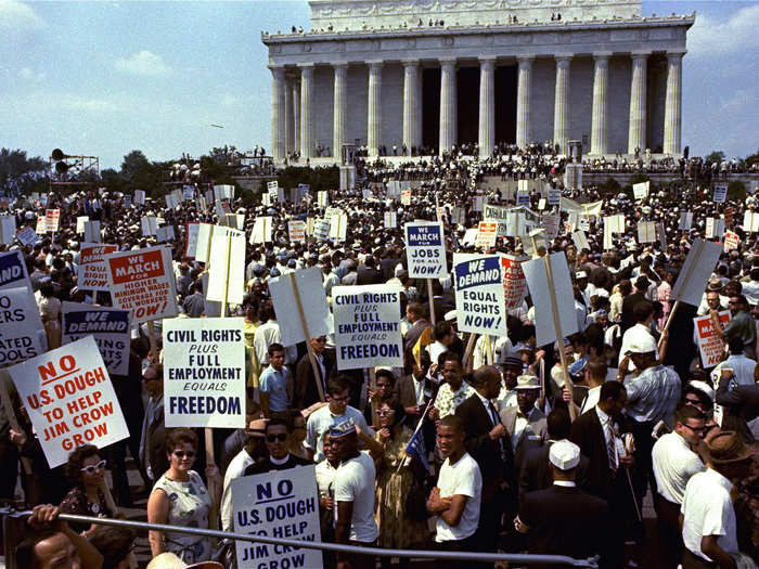 On the day of the march, participants totaled an estimated 250,000, one of the largest protests in U.S. history.