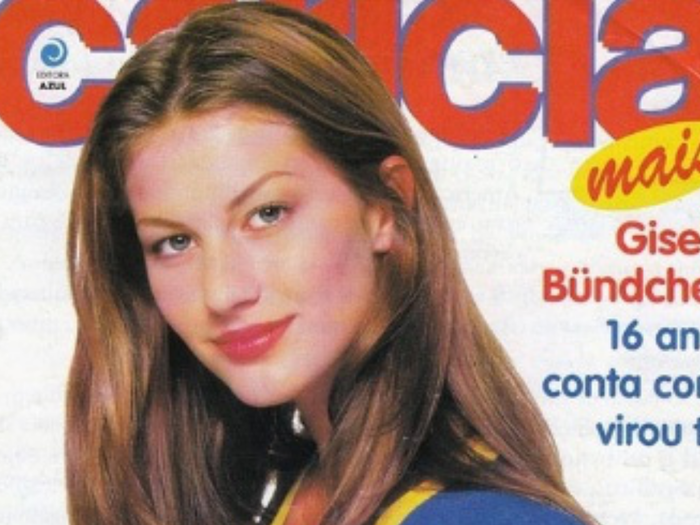 At age 16, she appeared on the cover of a Brazilian teen magazine with the headline "Gisele Bundchen, 16 years old, has gone to the top."