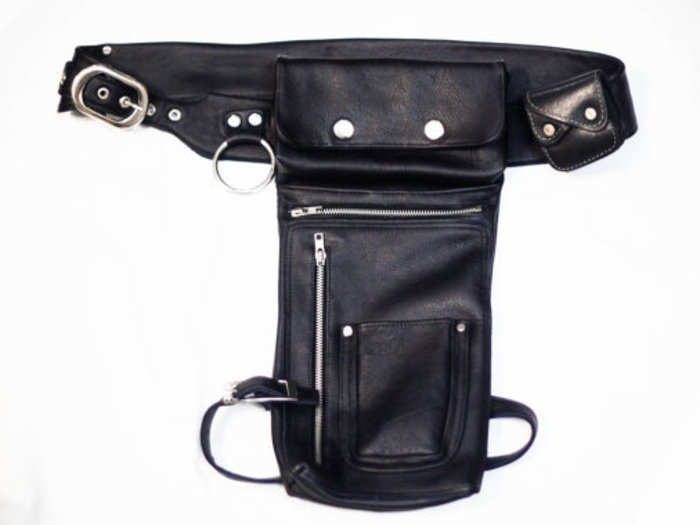 Wheylan Designs - $275.00. For the leather daddy or dominatrix inside you, this crocodile skin and leather holster attaches to your leg, giving extra security.