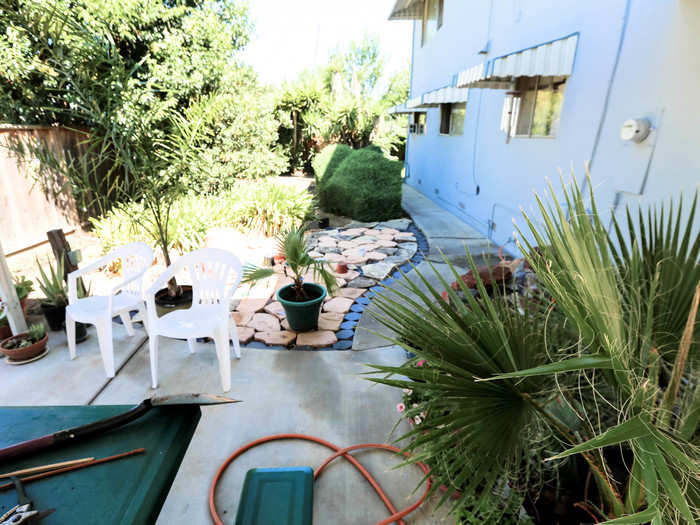 The discounted plants from the nursery add to the patio out back, offering the women a peaceful place to enjoy the outdoors.