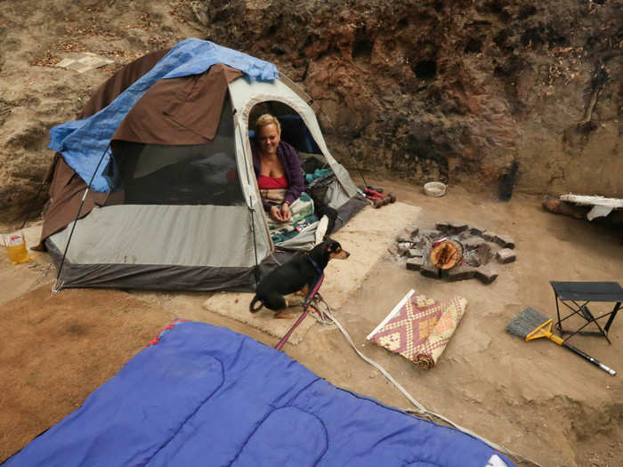 When we visited GiGi, she lived in this camp on Coyote Creek with a man named Dee who was just out of prison.