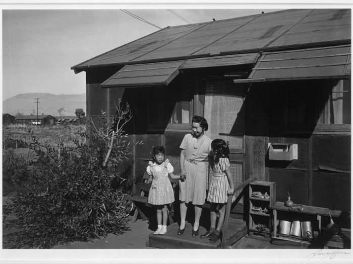 Here, from left to right: Louise Tami Nakamura, holding the hand of Mrs. Naguchi, and Joyce Yuki Nakamura.