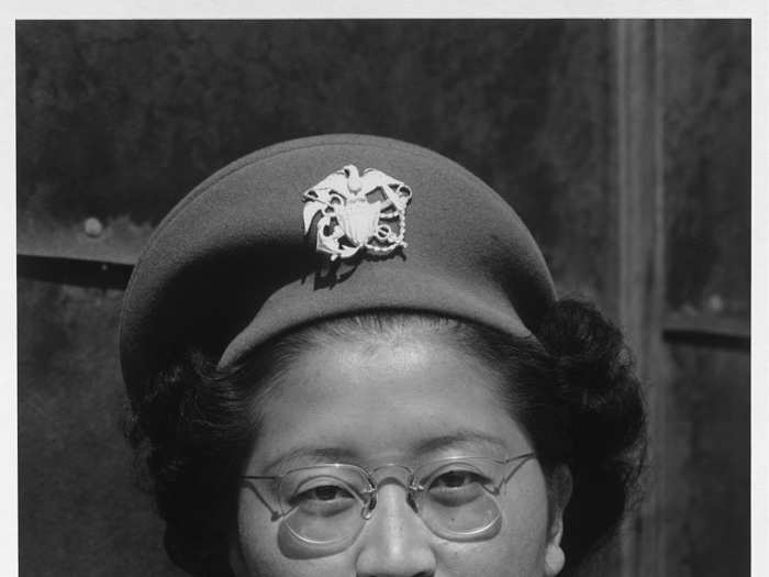 As with Miss Kay Fukuda, a U.S. Naval cadet nurse.