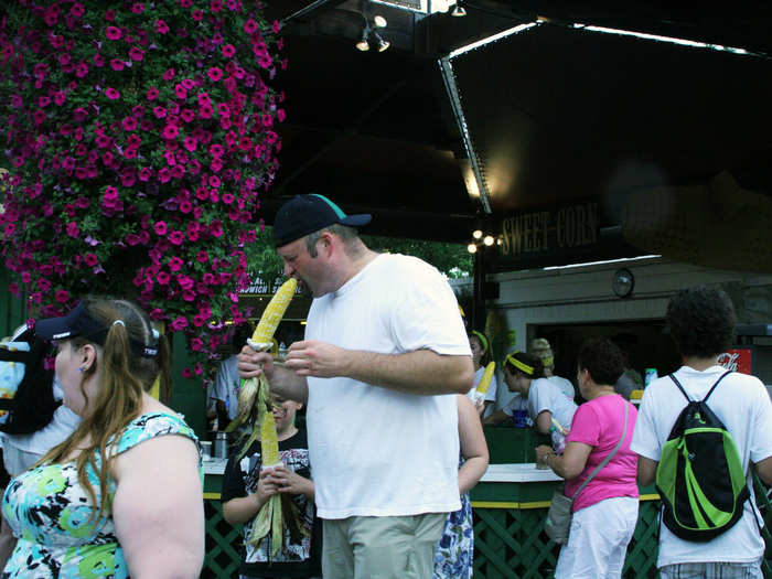 You can also just eat an entire ear of corn, like these fair goers.