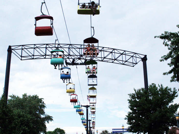 Take a ride above the revelers over the fair grounds and rest your weary feet.