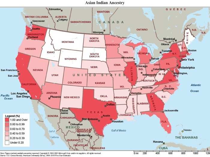 3,183,063 Asian Indian are found in communities around the country