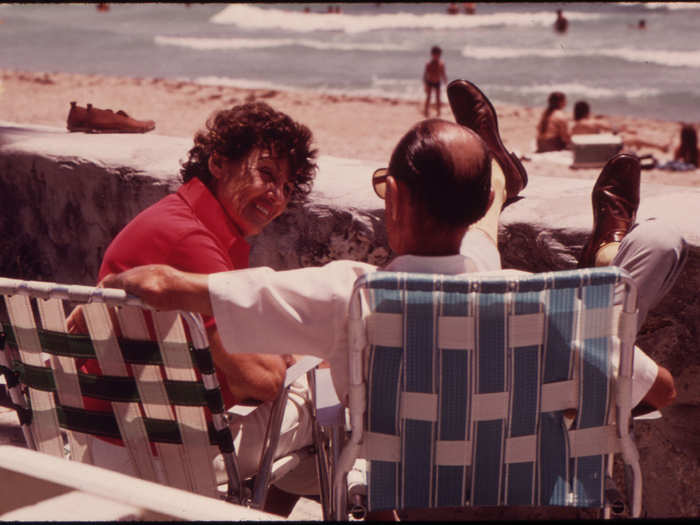 The South Beach Area of Miami Beach Attracted a Large Population of Retired Persons. The Public Beach Is the Largest in the Area, and the Life of the Retirees Revolved Around It. (Miami Beach)