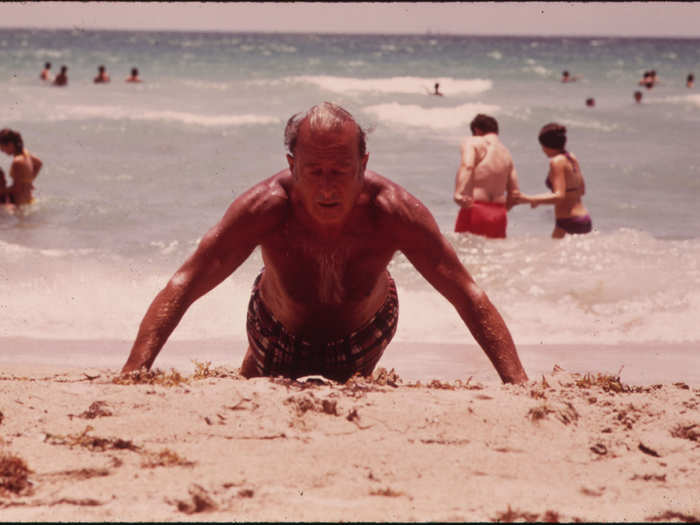 Lives of the Many Elderly Persons Who Chosen South Beach for Their Retirement Years Revolved Around the Beach. (Miami Beach)