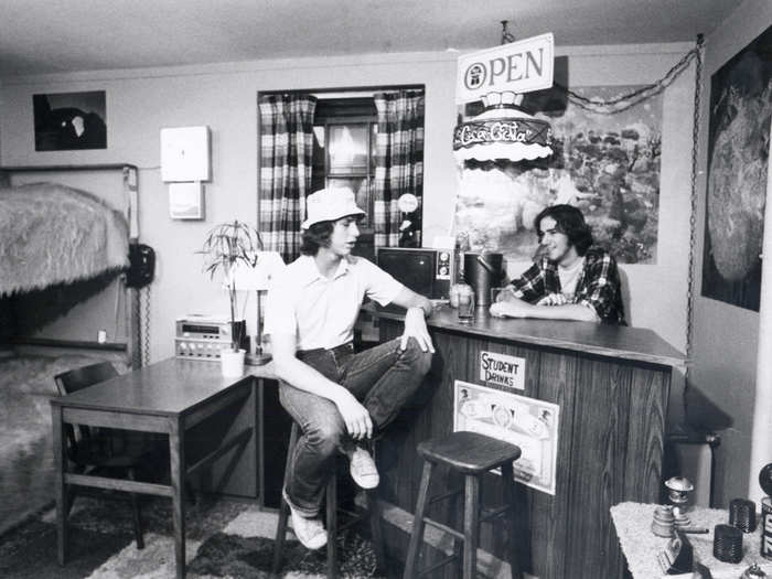 These guys got creative with their small space and opened a bar (photo c. 1970-1980).
