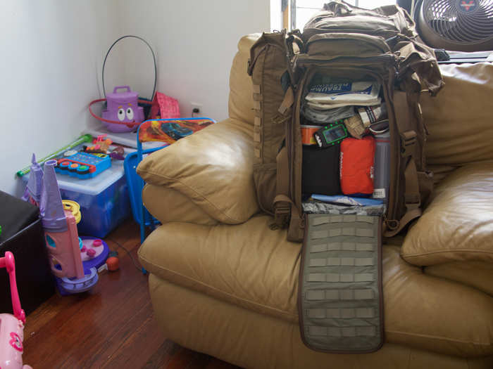 At home, Jason and his wife and kids are preparing for an emergency from their small tenement apartment.