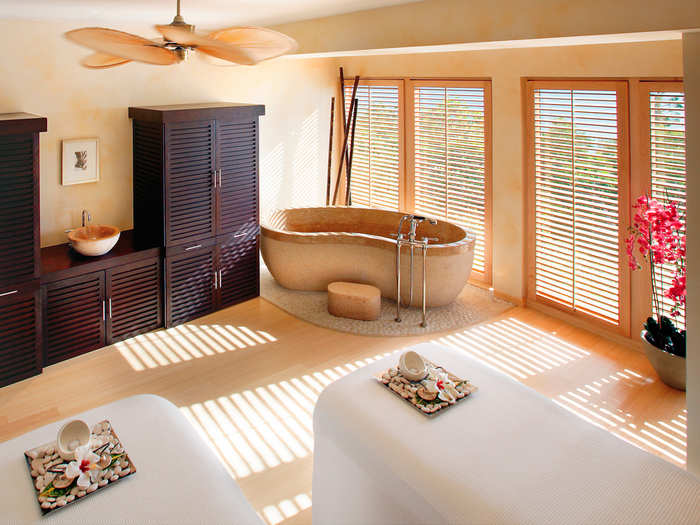 Get a massage at Elbow Beach Bermuda, a Mandarin Oriental property. All of the individual treatment rooms are actually suites with balconies overlooking the ocean.