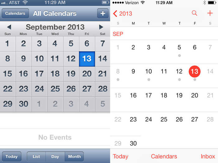 The calendar app.