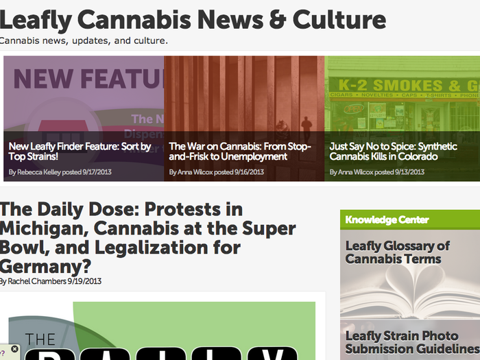 Leafly even offers a news and culture section for discussing news and topics related to marijuana.