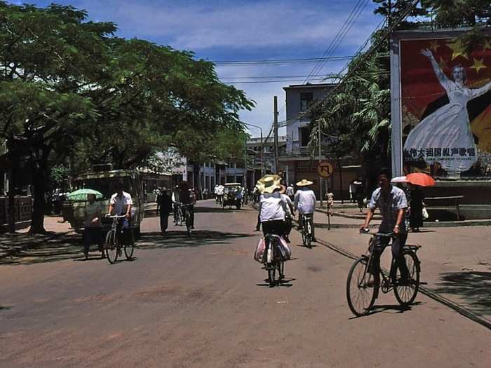 "This photo was taken near the busiest part of town."