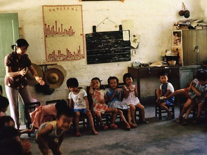 Inside a classroom.