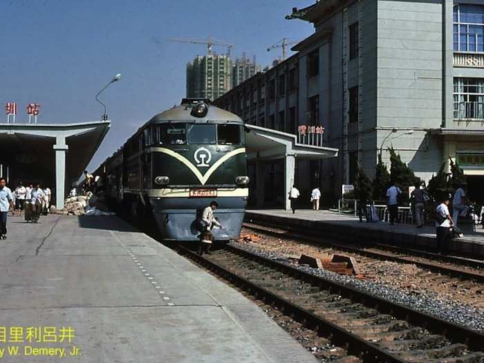 Three years later, Demery returned to Shenzhen, after it had been designated special economic zone. "Note high rise towers under construction in the background Shenzhen was not the same place I had visited three years before."