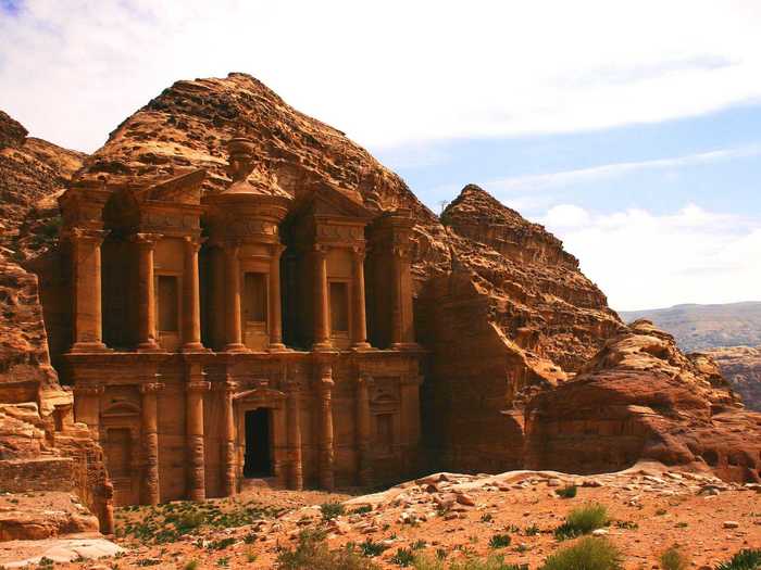 Petra, in Jordan, was the capital city of the Nabateans, a pagan civilization. The famed city was built from the surrounding red sandstone.