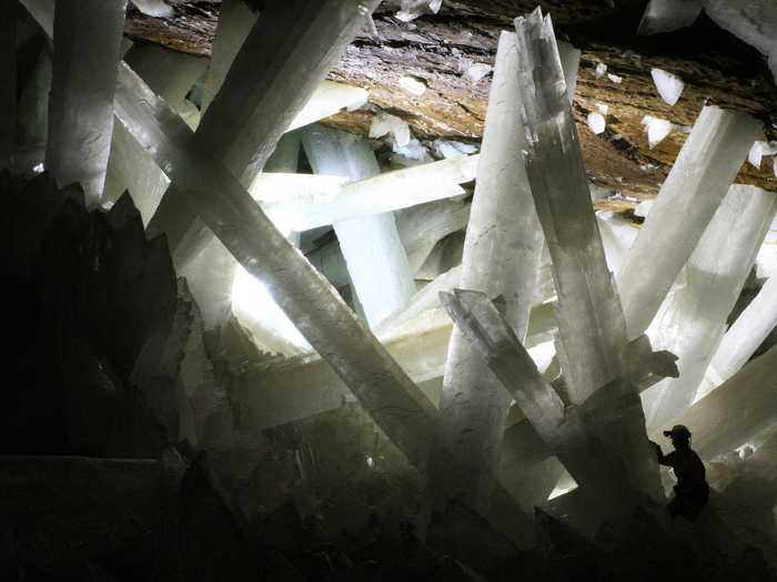 The Crystal Caves of Naica, in Mexico, were discovered in 2000. The immense crystals are believed to have grown for about 500,000 years due to the chamber