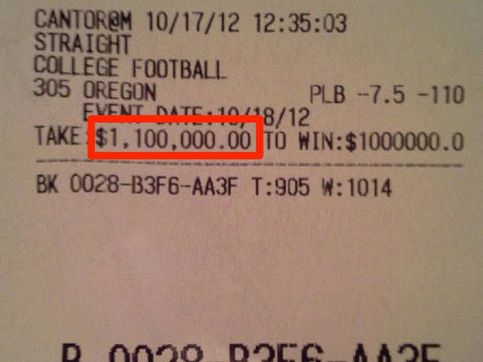 3. He bet $1.1 million on Oregon.