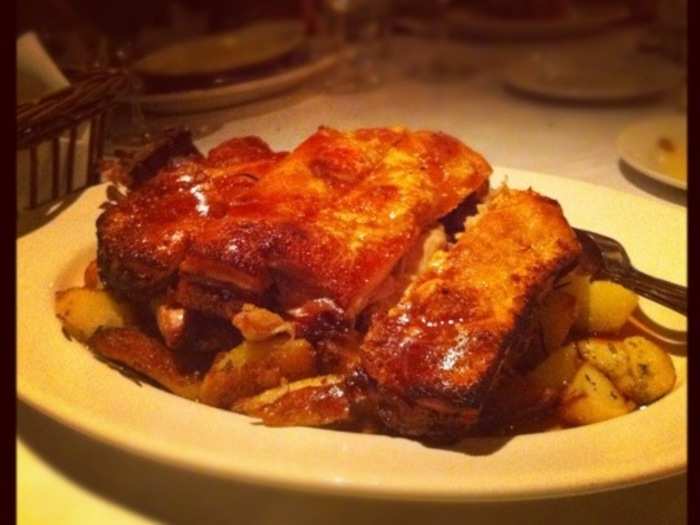 Also nearby is Maialino. Its breakfast is amazing, but if you go for dinner, get the crispy pig (pictured). "It