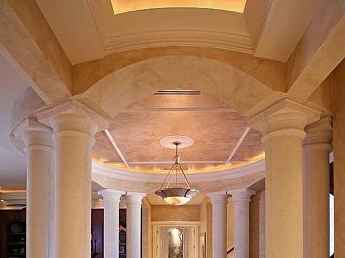 Marble floor, ceilings, and columns