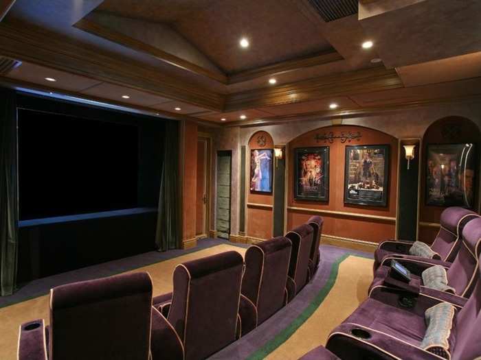 10-seat home theater with cup-holders and comfy cushions