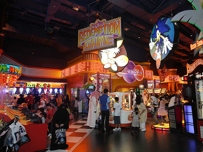 The place has an indoor theme park called SEGA Republic, mostly dedicated to SEGA