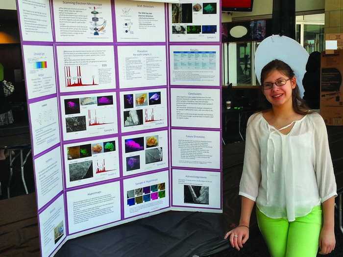 Emma Ashley Burnett investigated why samples of feldspar can fluoresce different colors.