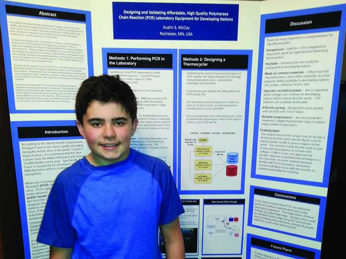 Austin McCoy designed an inexpensive method to detect diseases in their early stages.