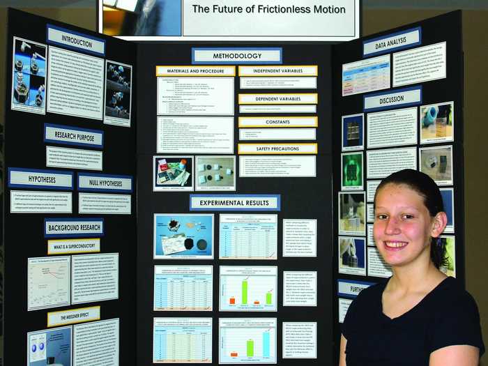 Julienne Sauer measured how much weight the magnetic field created by a superconductor can hold.