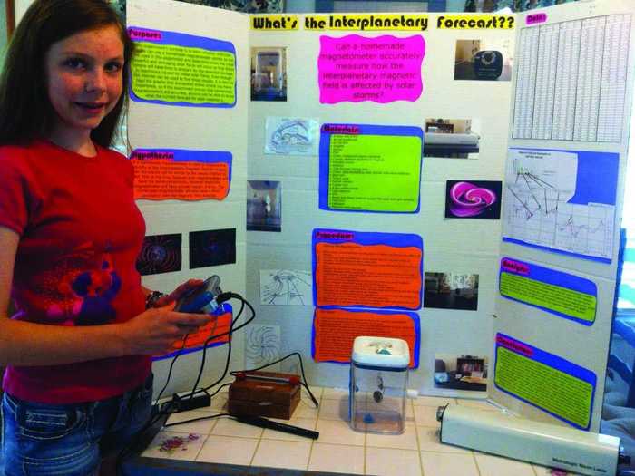 Hannah Steele created a homemade magnetometer to measure solar flares.