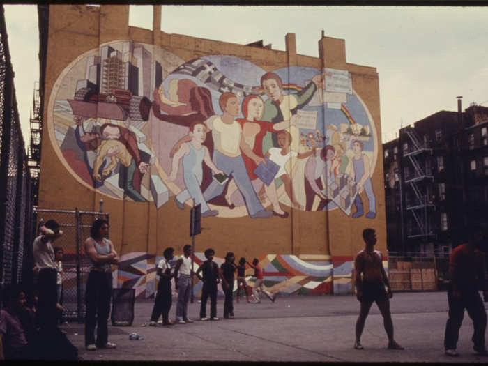 Basketball playground in Brooklyn.