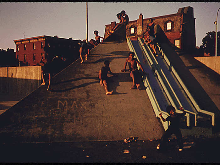 Kosciosko Swimming Pool -- a public pool in the Bedford-Stuyvesant District of Brooklyn.