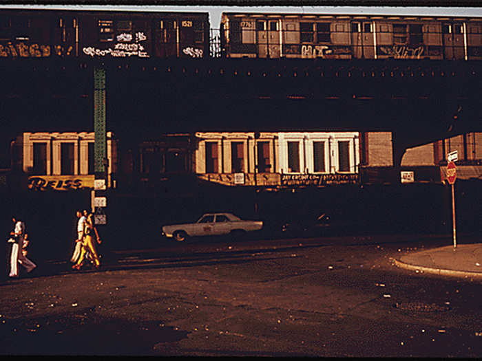 Walking along Bushwick Ave.